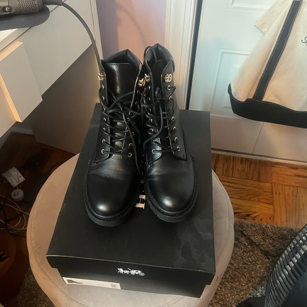 COACH LORER LEATHER BOOTS